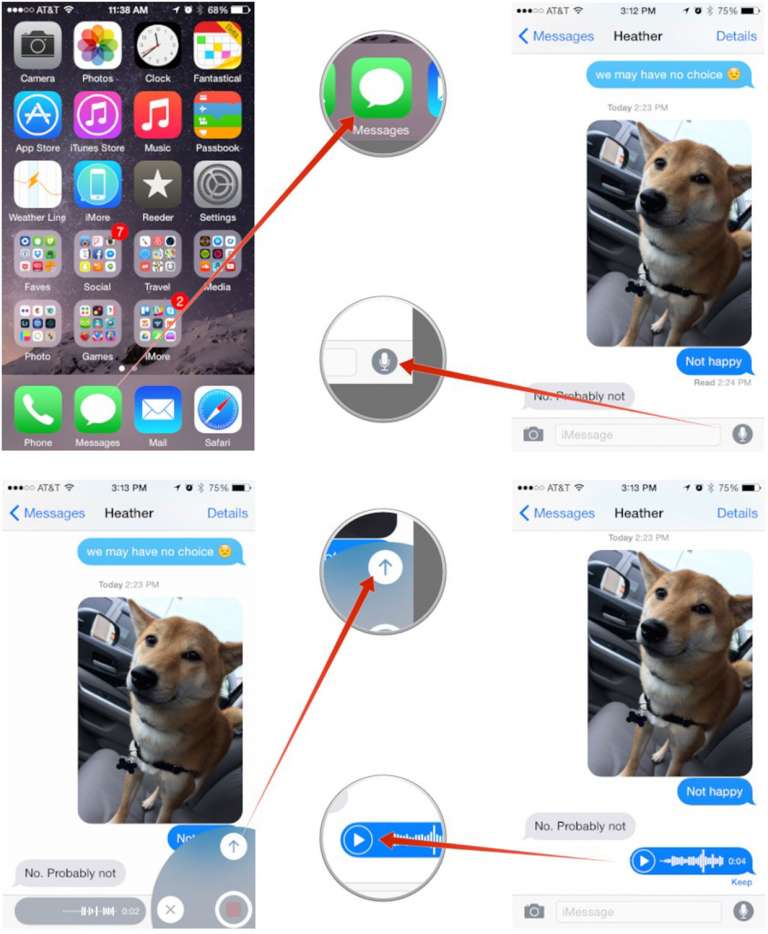 วิธีส่งข้อความเสียงอย่างรวดเร็วใน iOS 8