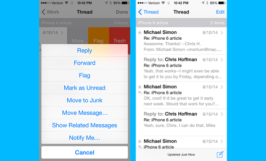 ทิป,อีเมล์,iOS 8
