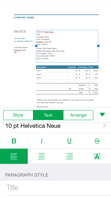 Invoice on Your iPhone-10